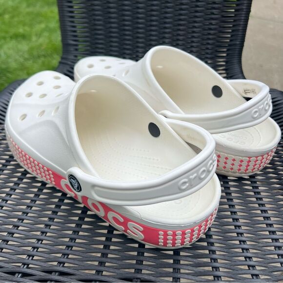 Crocs Adults Bayaband Logo White & Pink Women’s 10 // Men’s 8 - Picture 7 of 16